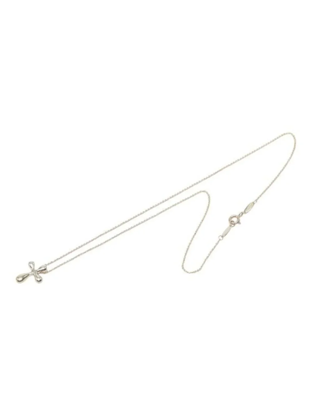 Tiffany & Co Elsa Peretti Small Cross Chain Pendant 925 Sterling Silver